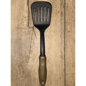 Kitchen Spatula Slotted Turner Black Handle Cooking Utensil silicone‎